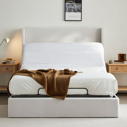 Caron 4.0 - Queen Size Adjustable Bed Frame With Wireless Remote Control, Head And Foot Incline, Massage Function - Black / Gray House & Home Furniture