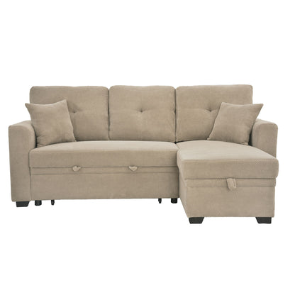 Sleeper Sectional With Pull Out Bed, Reversible Chaise Home Essentials