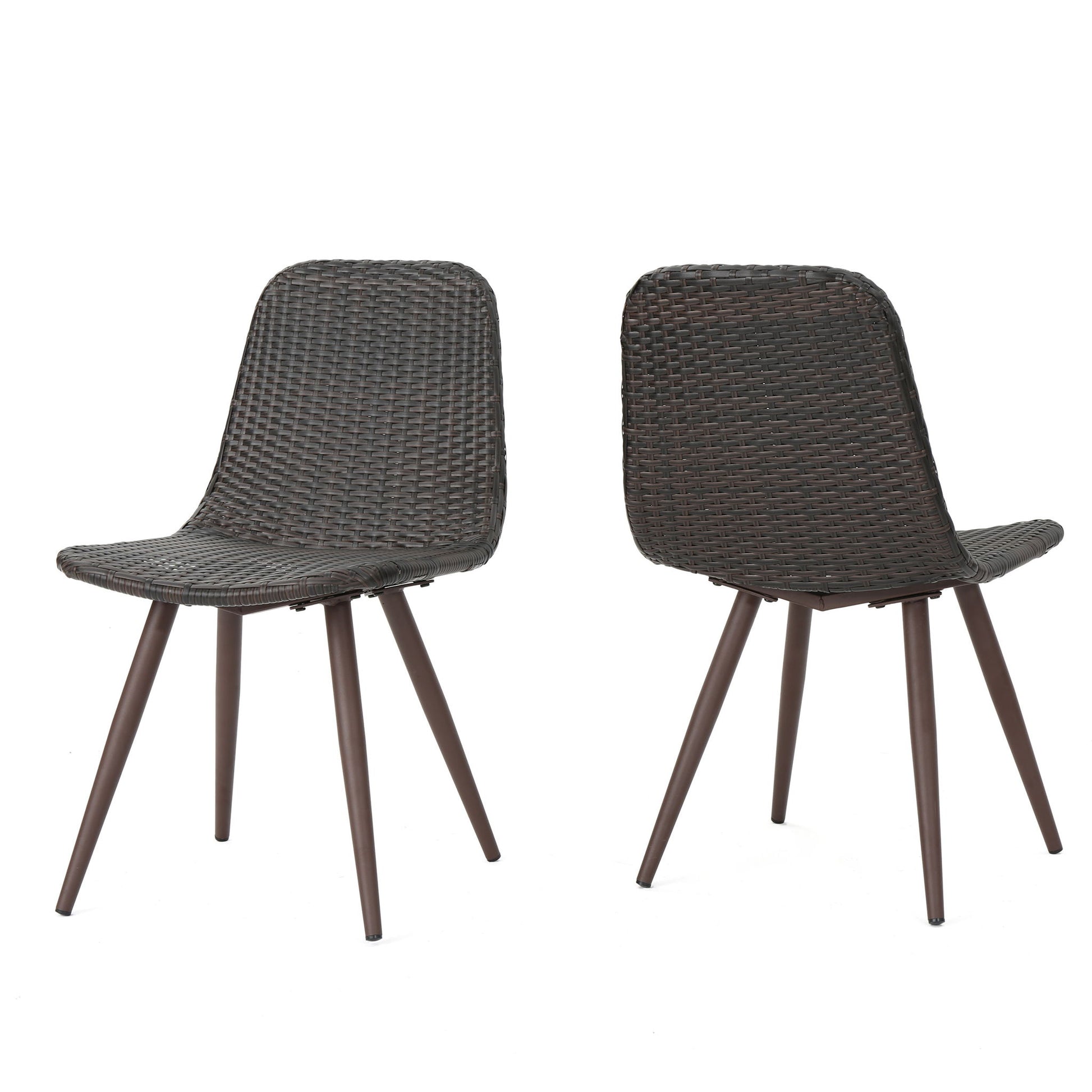 Dreamweaver - Outdoor Dining Chair With Powder Coated Legs (Set of 2) - Brown Noble House