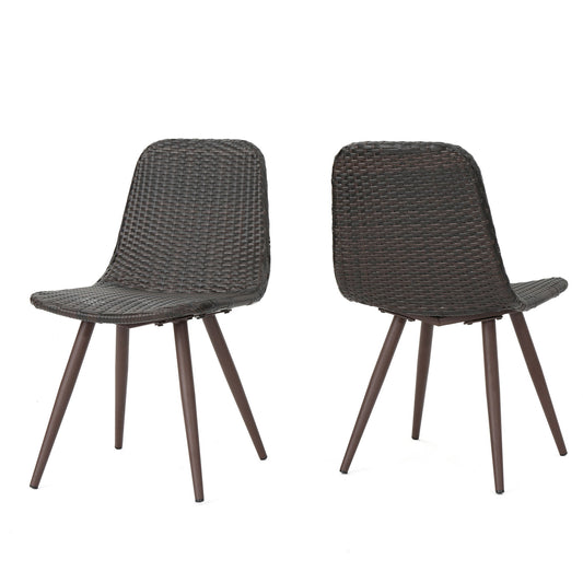 Dreamweaver - Outdoor Dining Chair With Powder Coated Legs (Set of 2) - Brown Noble House
