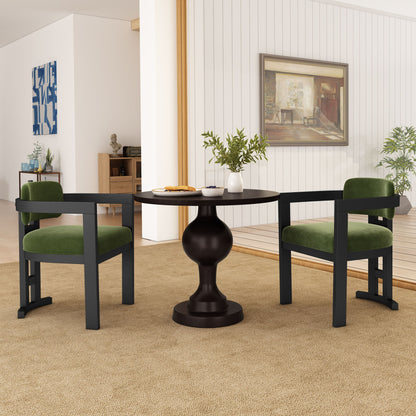 Stylish Indoor Upholstered Wood Dining Chair (Set of 2) Noble House