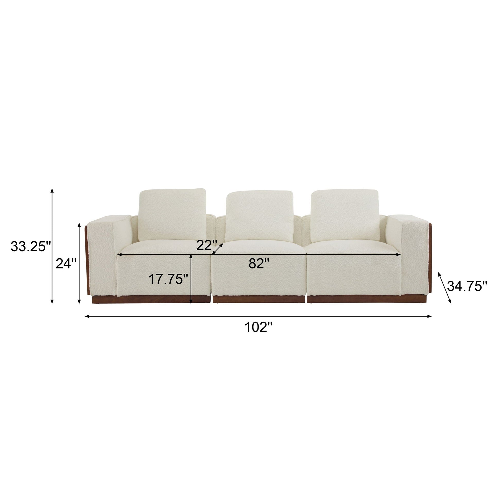 Chita - Modular Sectional Sofa, 3 Seater - Beige Noble House