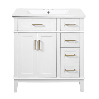 Modern Bathroom Vanity With Ceramic Sink, Soft Close Storage Cabinet Hearth and Haven