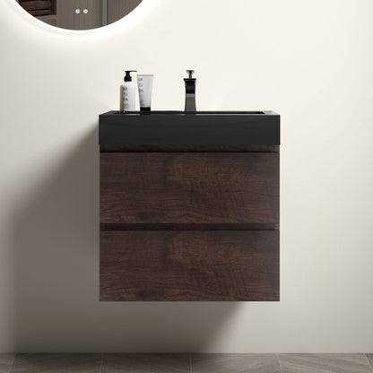 Alice - Bathroom Vanity Wall Mounted With Sink, Large Storage Floating Bathroom Vanity For Modern Bathroom, One-Piece Sink Basin Without Drain And Faucet