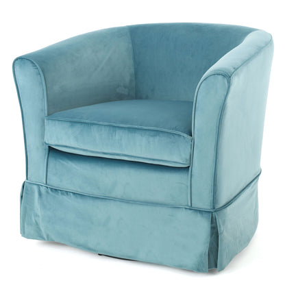 Zeniqua - Upholstered Velvet Swivel Chair With Loose Cover Noble House
