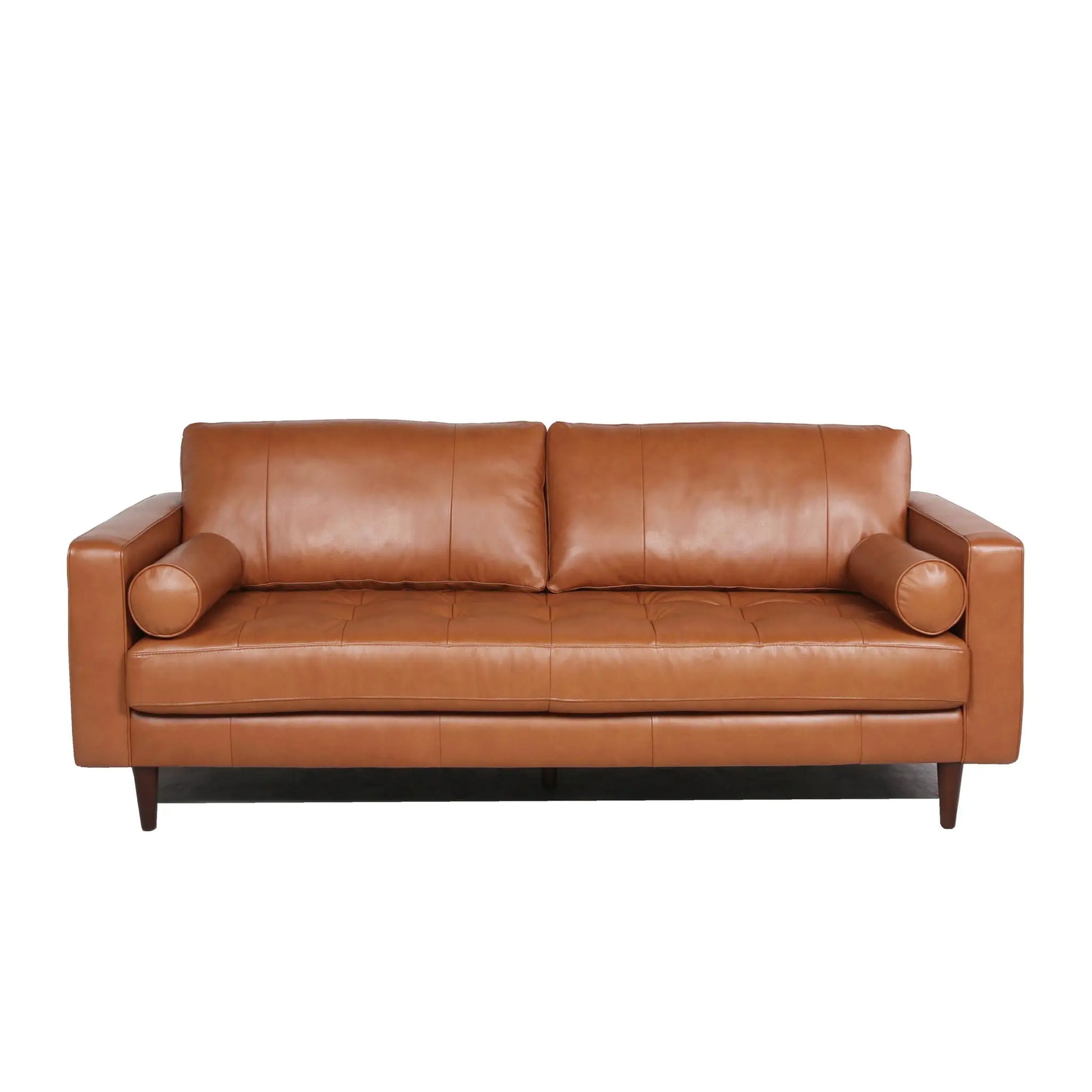 Mid-Century Tufted, Leather Sofa Nicelink