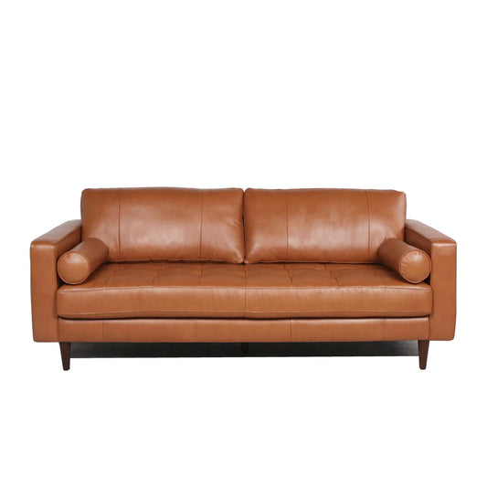 Mid-Century Tufted, Leather Sofa Nicelink