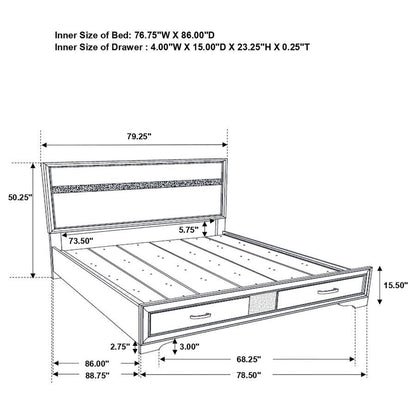Miranda - Storage Wood Panel Bed CoasterEveryday