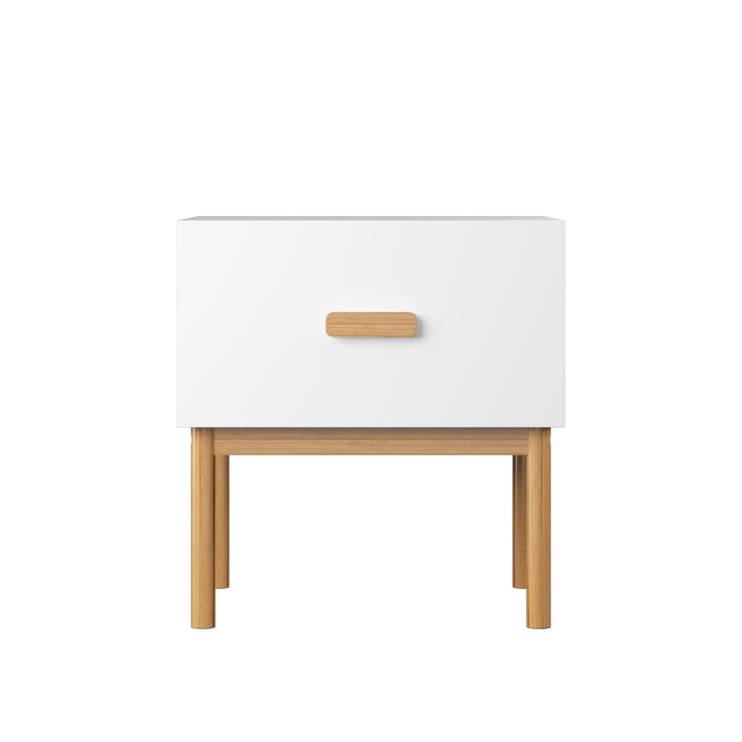 Nightstand With Drawer, Minimalist Bedside Table With Handle For Bedroom - White Home Essentials