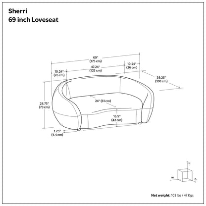 Sherri - Loveseat Simpli-Home