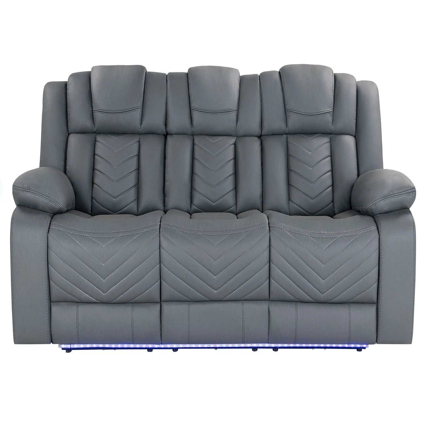 Raize - 10 Power Reclining Sofa With DDT, WC And LED - Gray Global Furniture USA