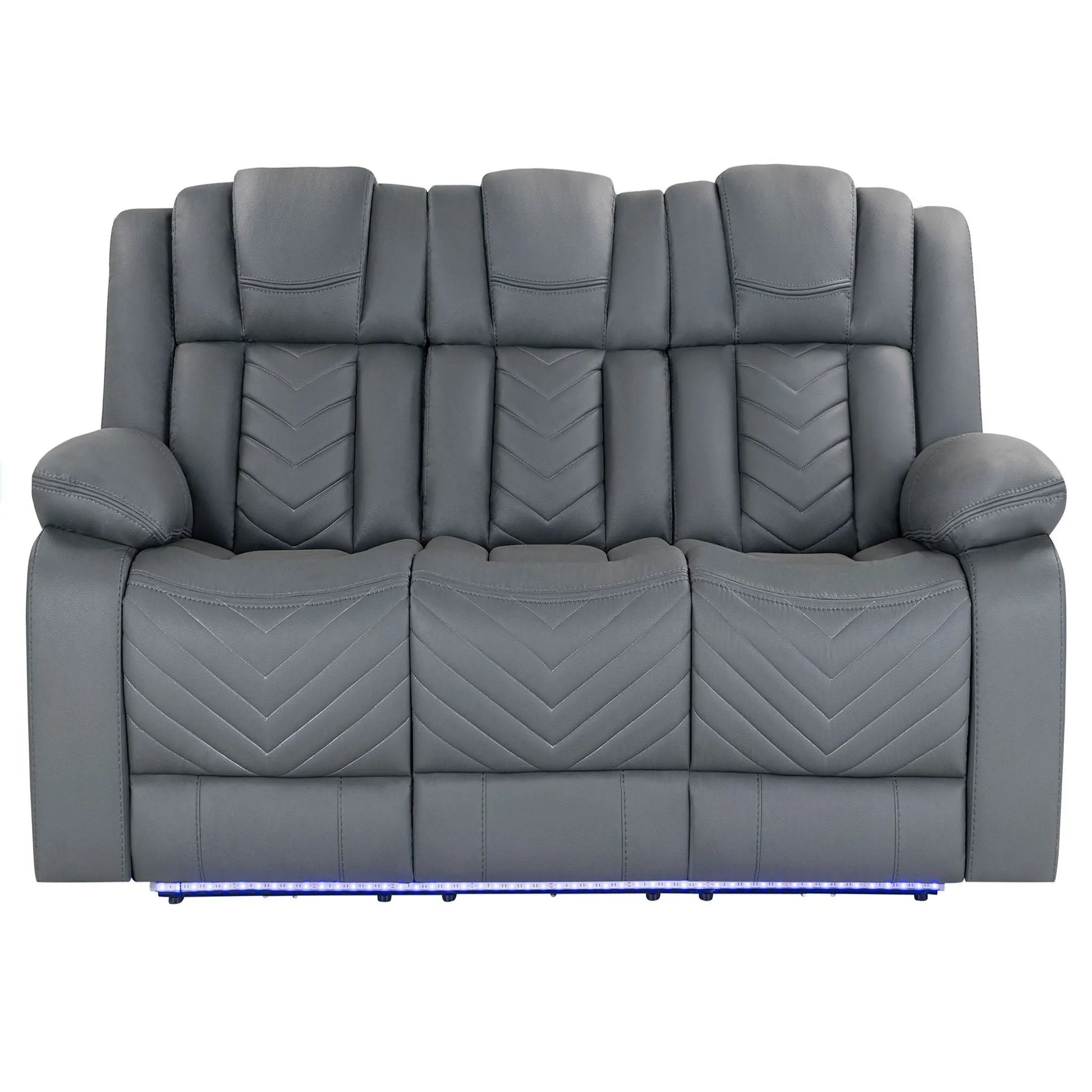 Raize - 10 Power Reclining Sofa With DDT, WC And LED - Gray Global Furniture USA