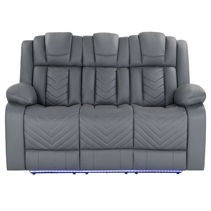 Raize - 10 Power Reclining Sofa With DDT, WC And LED - Gray Global Furniture USA