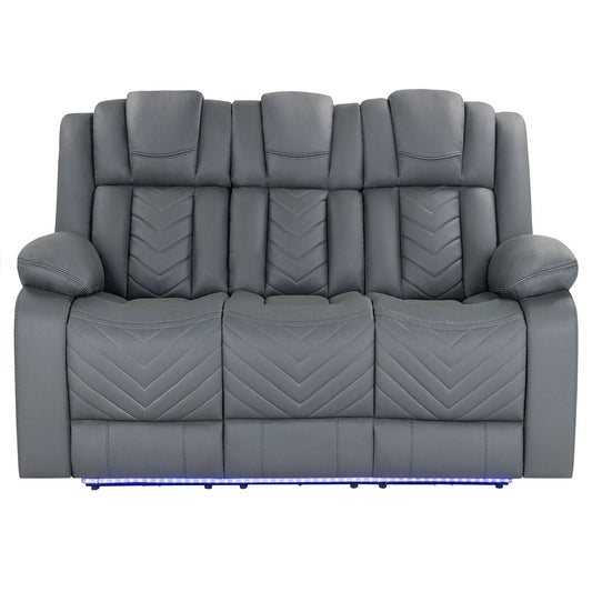 Raize - 10 Power Reclining Sofa With DDT, WC And LED - Gray Global Furniture USA