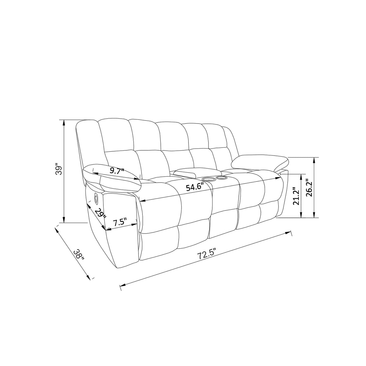 Liam - Reclining Sofa With Manual Reclining Global Furniture USA