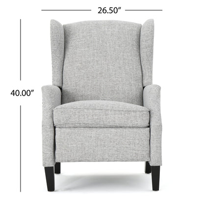 Westeros Wing Back Fabric Upholstered Recliner Noble House