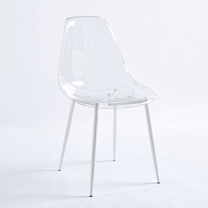 Transparent Plastic Seat Dining Chair (Set of 4) Home Essentials