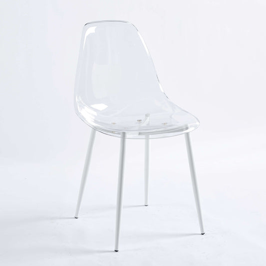 Transparent Plastic Seat Dining Chair (Set of 4) Home Essentials