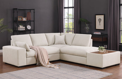 Joshua - 100" Sectional Sofa with Right Facing Chaise and Console Ottoman Lilola Home