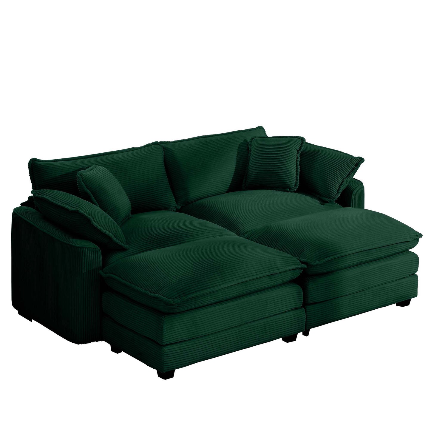Modern Oversized Modular Cushion Sofa With Ottoman, Low Back, Deep Seating Sofa Set Home Essentials