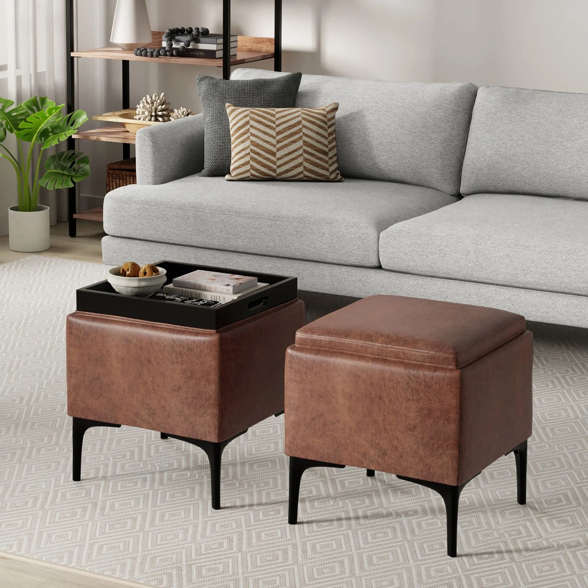 Natasha - Multifunctional Storage Ottoman With Tray Simpli-Home
