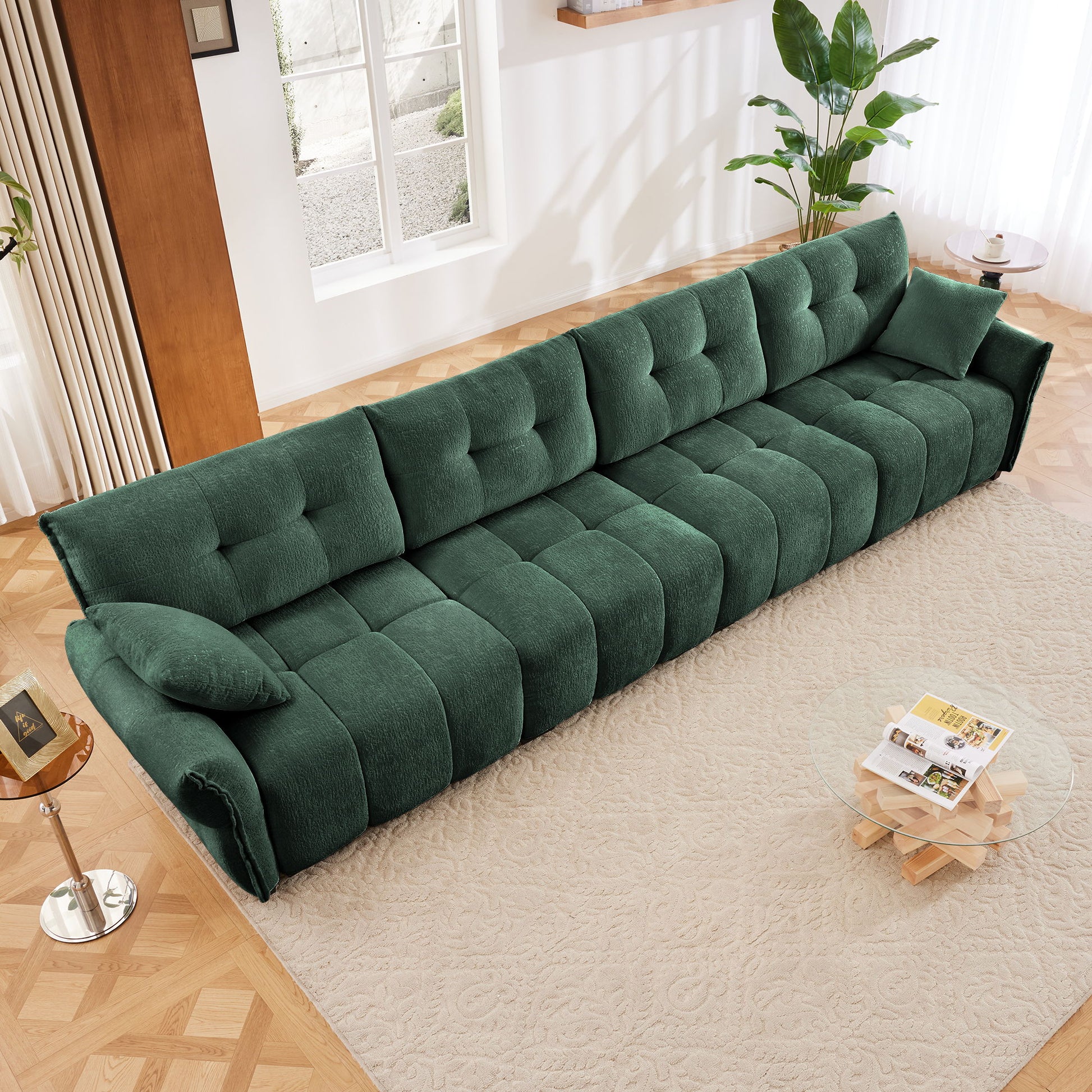 Modern Sofa & Pillows, Textured Cover, High Rebound Cushions Home Essentials