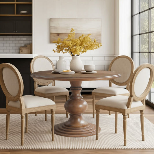 Lexi - Round Pedestal Dining Table - Reclaimed Walnut Madison Park