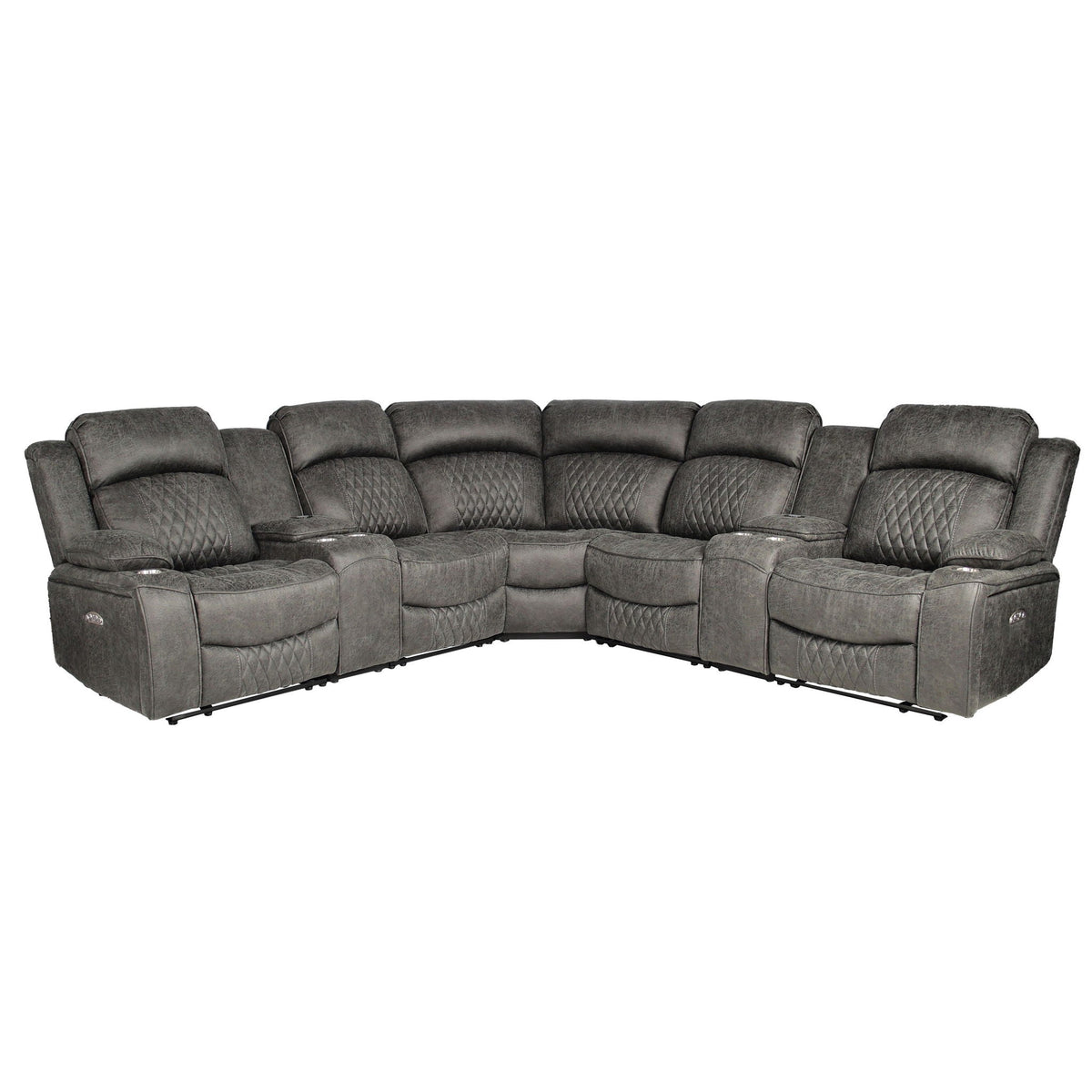 Power Motion Reclining Sectional Set With Console Home Essentials