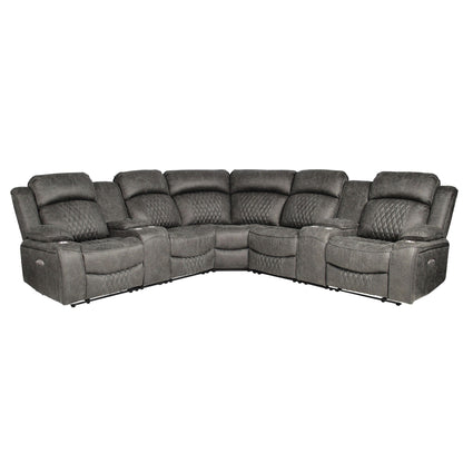 Power Motion Reclining Sectional Set With Console Home Essentials