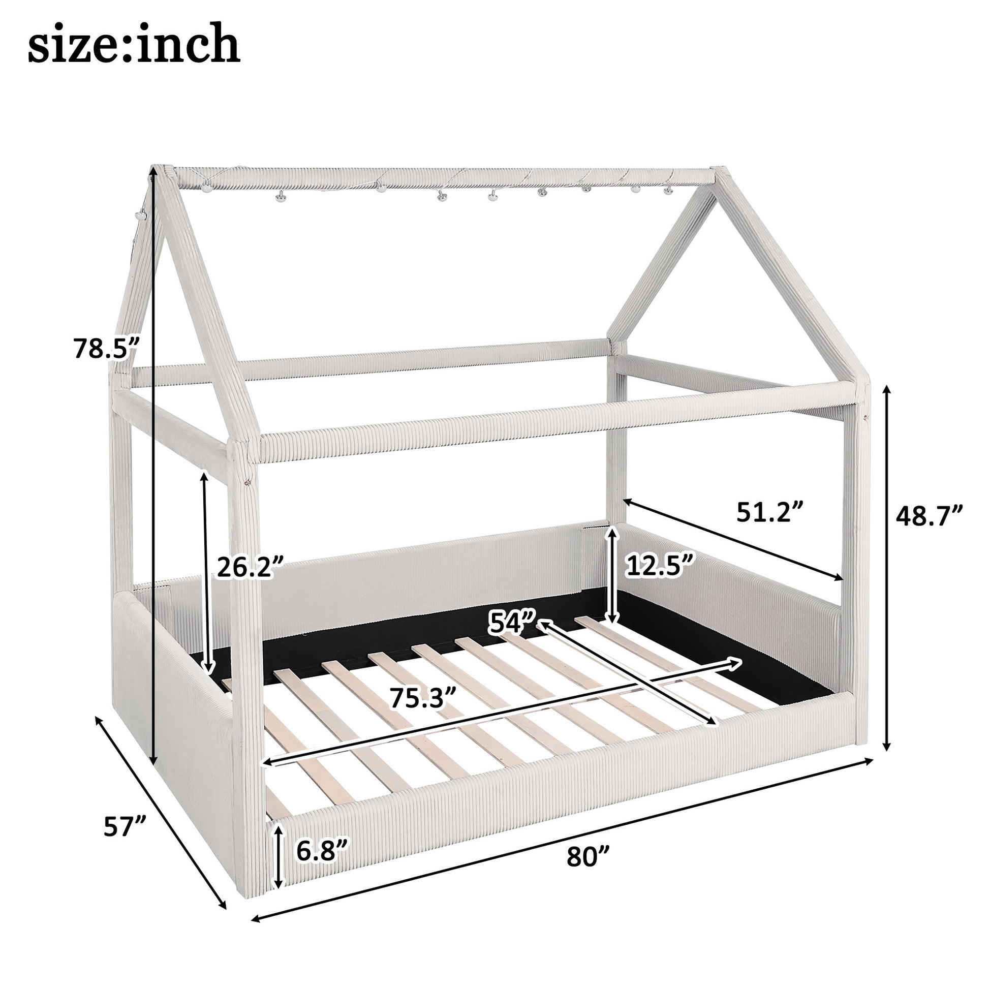 Upholstered House Style Daybed With LED Light Strips Dreamland