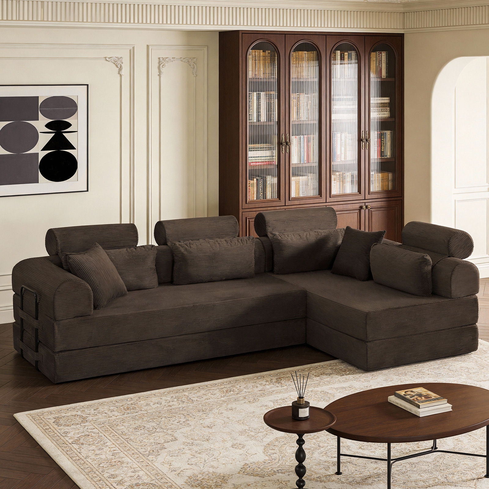 Modern L-Shape Modular Sectional Sofa, Compressed Design Home Essentials