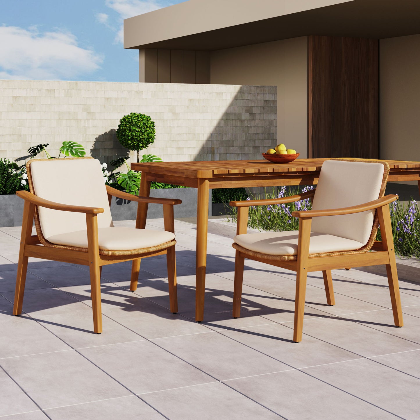 Outdoor Dining Chairs (Set of 2) Noble House