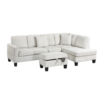 Sectional Sofa With Storage Ottoman And Pillows Home Essentials