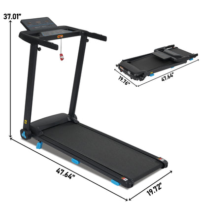 Folding Treadmills For Home Small, 3.0Hp Portable, 10Mph Walking Pad With Incline, Bluetooth, Heart Rate Sensors, Charge Station - Black Daily Nest