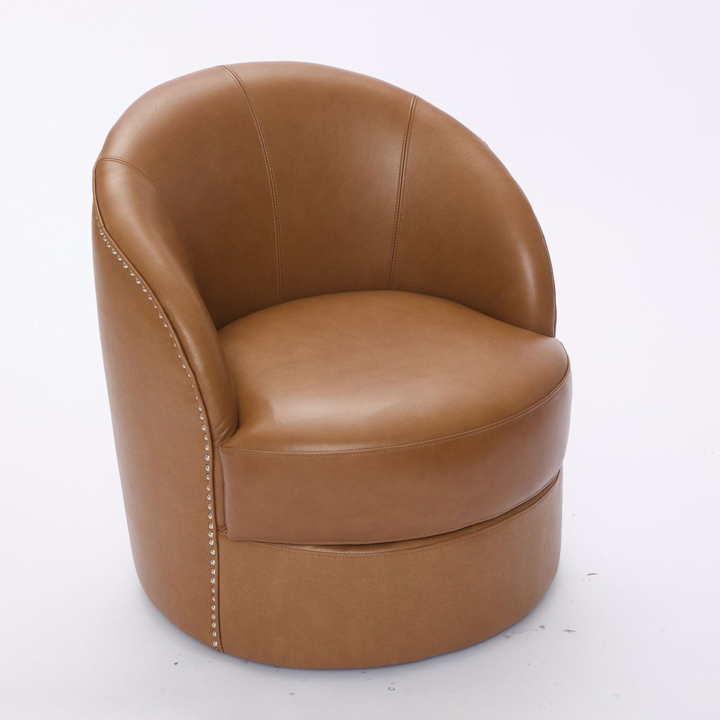 Swivel Accent Chair With 360° Smooth Spin - Black / Light Brown / Silver Home Essentials
