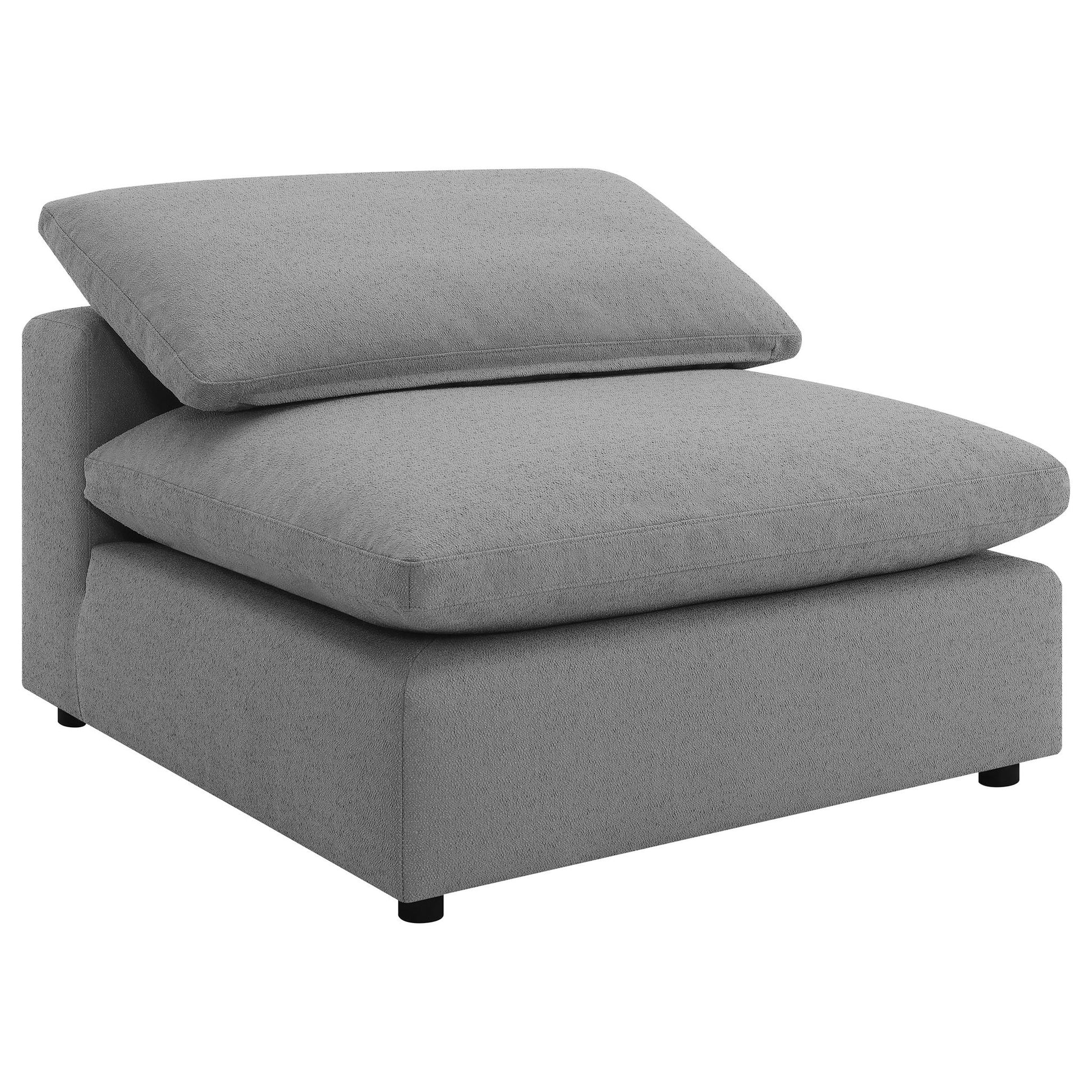 Segoura - 5 Piece Upholstered Modular Sectional With Reclined Back Pillows - Gray Furniture Max