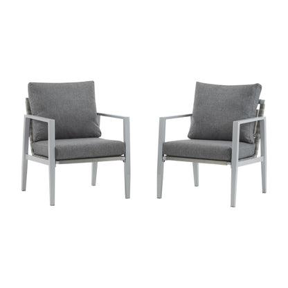 Modern Lounge Chair With Rope Accents And Cushions Noble House
