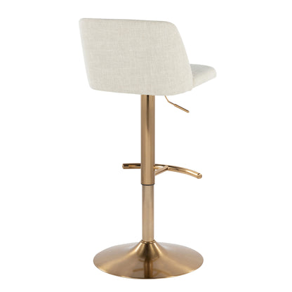Toriano - Contemporary Adjustable Barstool Swivel With Rounded T Footrest (Set of 2) Lumi Source