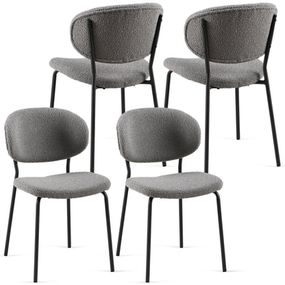 Boucle Dining Chairs, Dining Chairs With Metal Legs For Dining Room, Kitchen, Living Room Home Essentials