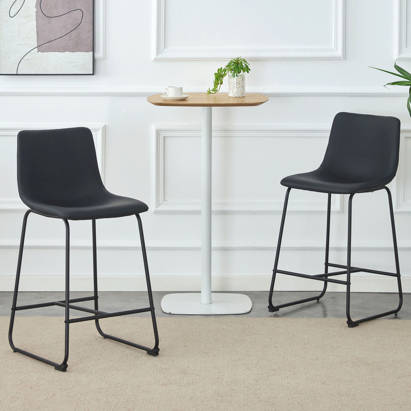 Retro Bar Chairs, Comfortable Stools (Set of 2) Home Essentials
