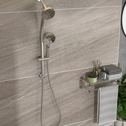 Multi Function Dual Shower Head System With 4.7" Rain Showerhead, 8 Function Hand Shower, Adjustable Slide Bar Daily Nest