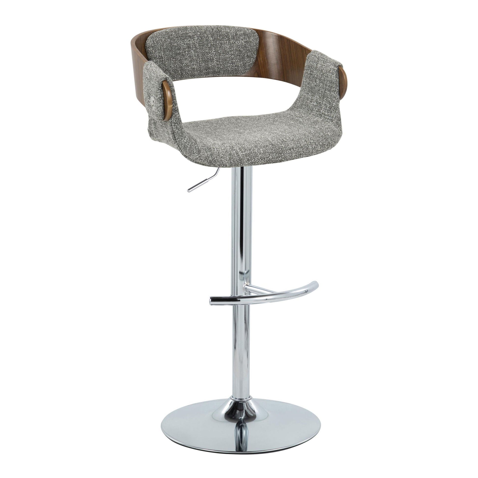 Elisa - Mid Century Modern Adjustable Barstool With Swivel With Rounded T Footrest (Set of 2) Lumi Source