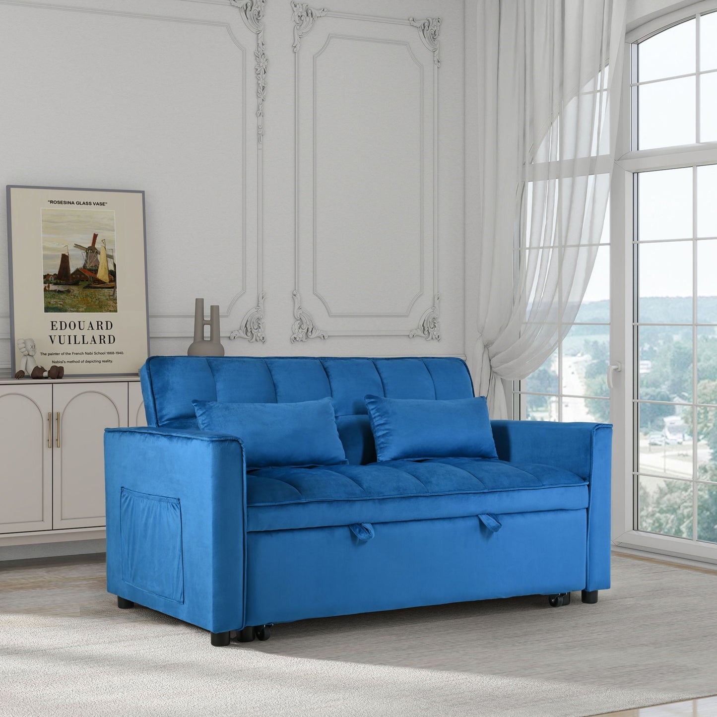 3 In 1 Pull Out Couch Convertible Sofa Bed With Reclining Backrest Home Essentials