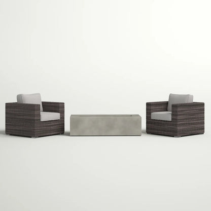 Outdoor Rattan Wicker Seating Set With Cushions 2 Person Patio Furniture - Espresso / Gray LSI Patio Furniture