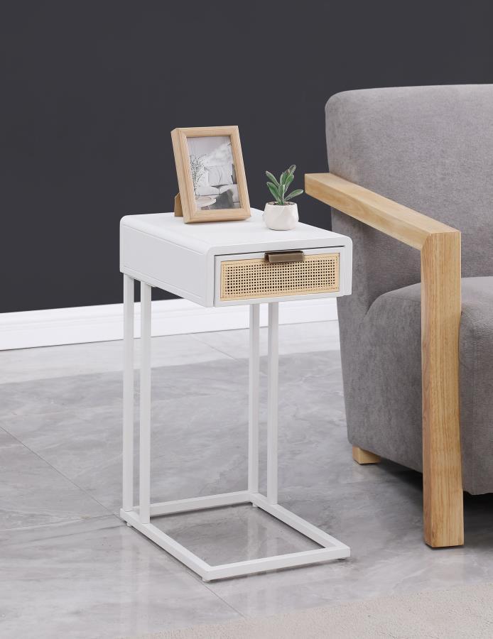Amherst - 1-Drawer Radio Weave Cane Metal Side Table Coaster Fine Furniture