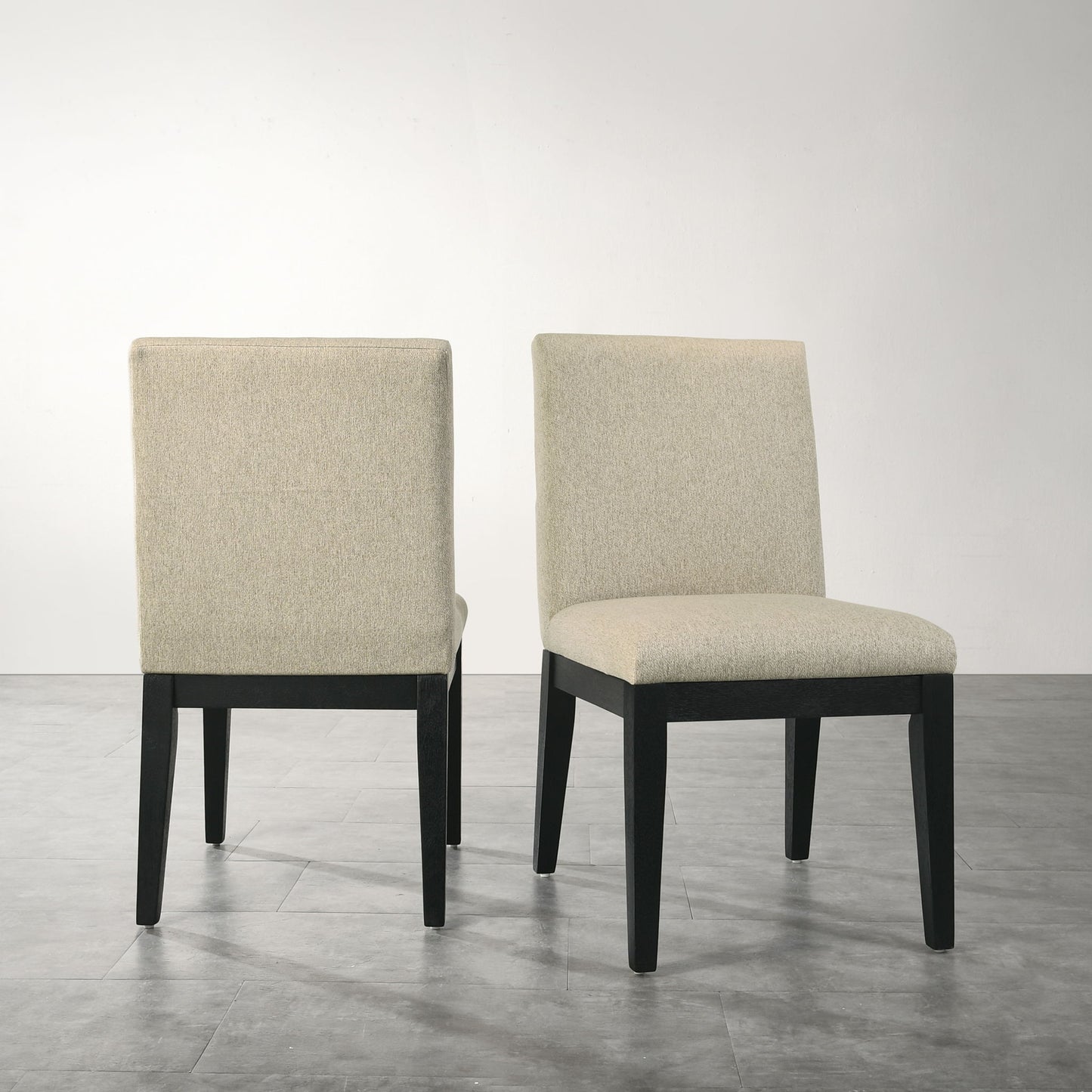 Roundhill Furniture - Rocco Contemporary Solid Wood Dining Chairs (Set of 2) - Beige Home Essentials