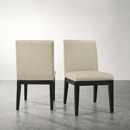 Roundhill Furniture - Rocco Contemporary Solid Wood Dining Chairs (Set of 2) - Beige Home Essentials