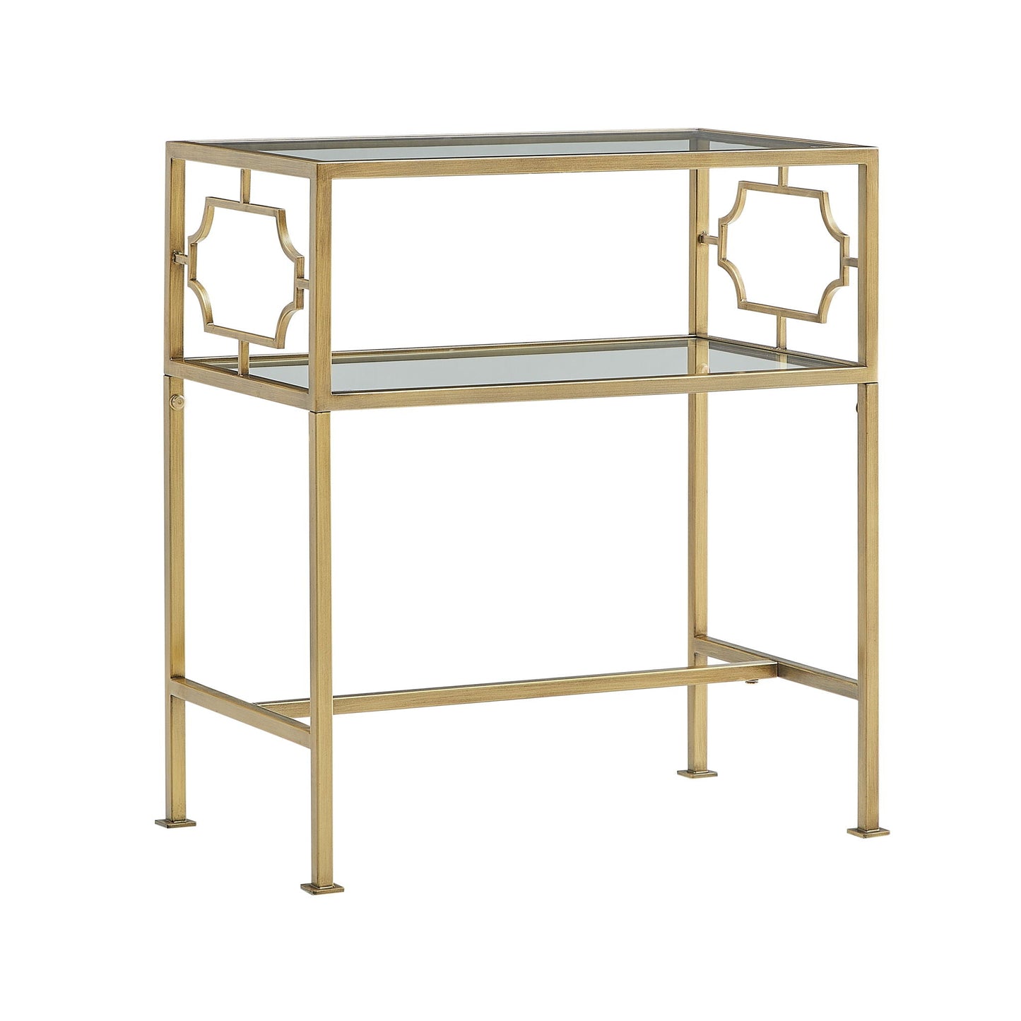 Grifton - Rectangular Glass Accent Table - Antique Gold Home Essentials