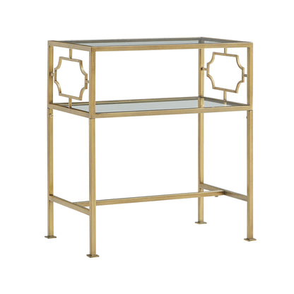 Grifton - Rectangular Glass Accent Table - Antique Gold Home Essentials