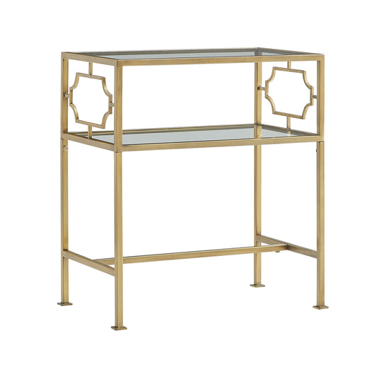 Grifton - Rectangular Glass Accent Table - Antique Gold Home Essentials